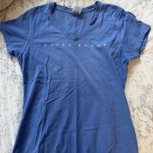 Women's Blue V-Neck Top outer banks